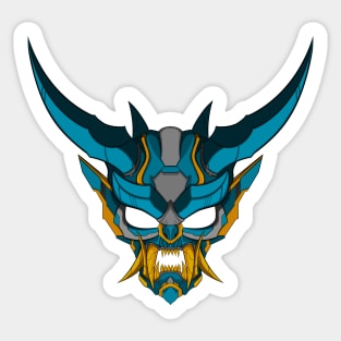 Cyber Japanese Demon-Turqoise Gold Sticker